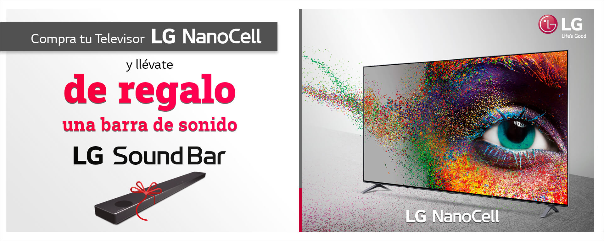 Compra tu Televisor LG Nanocell y consigue una Barra de Sonido