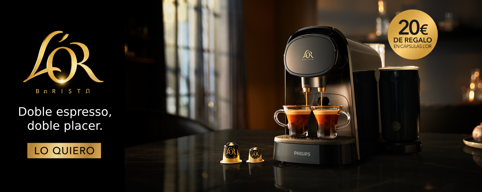 Compra tu Cafetera L´OR Philips y consigue 20€ de regalo en cápsulas