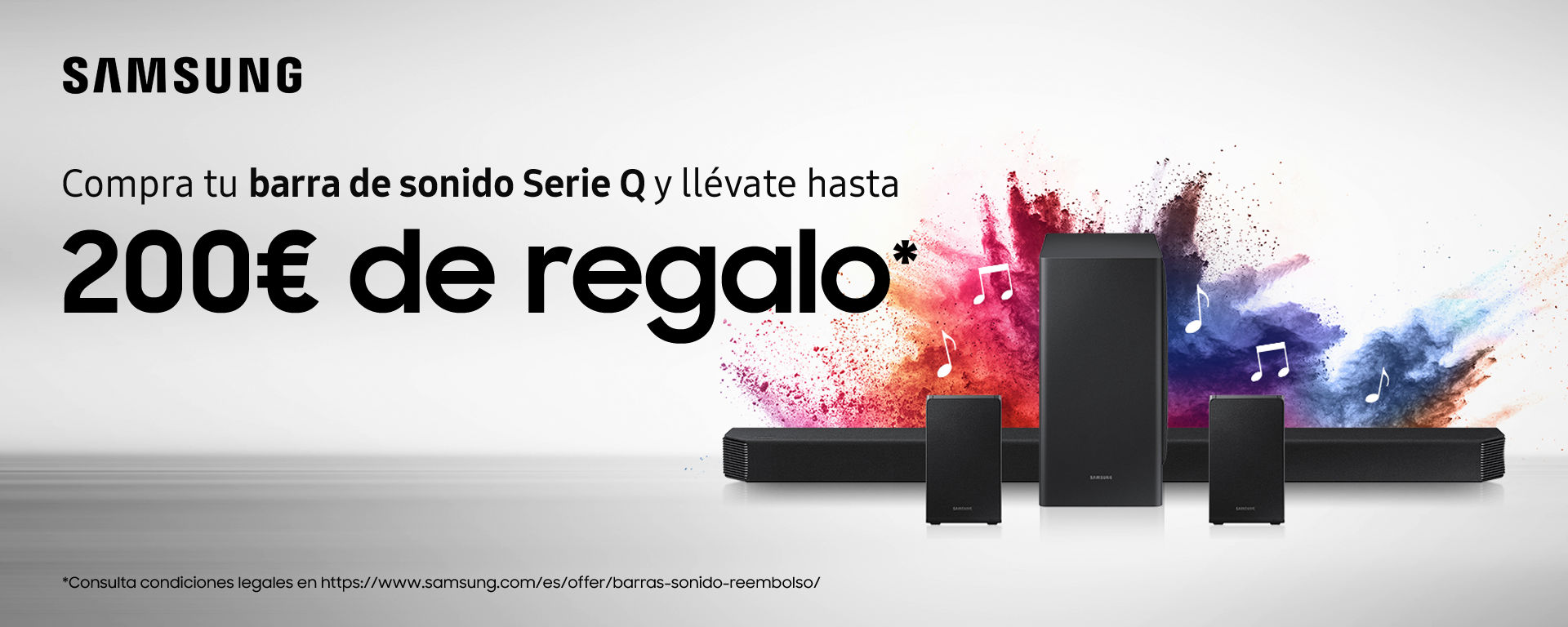 Compra tu Barra de Sonido Q Samsung y consigue hasta 200€ de reembolso