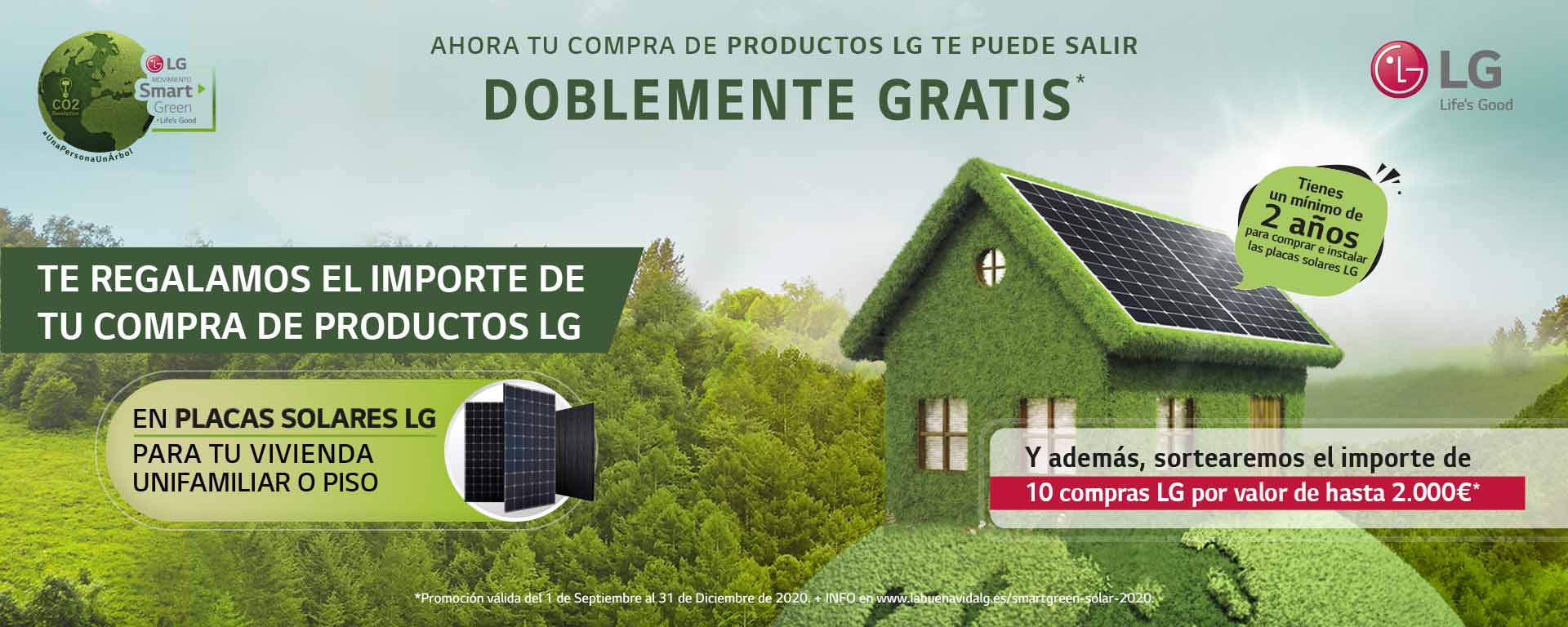 Consigue tu compra doblemente gratis por la compra de productos LG