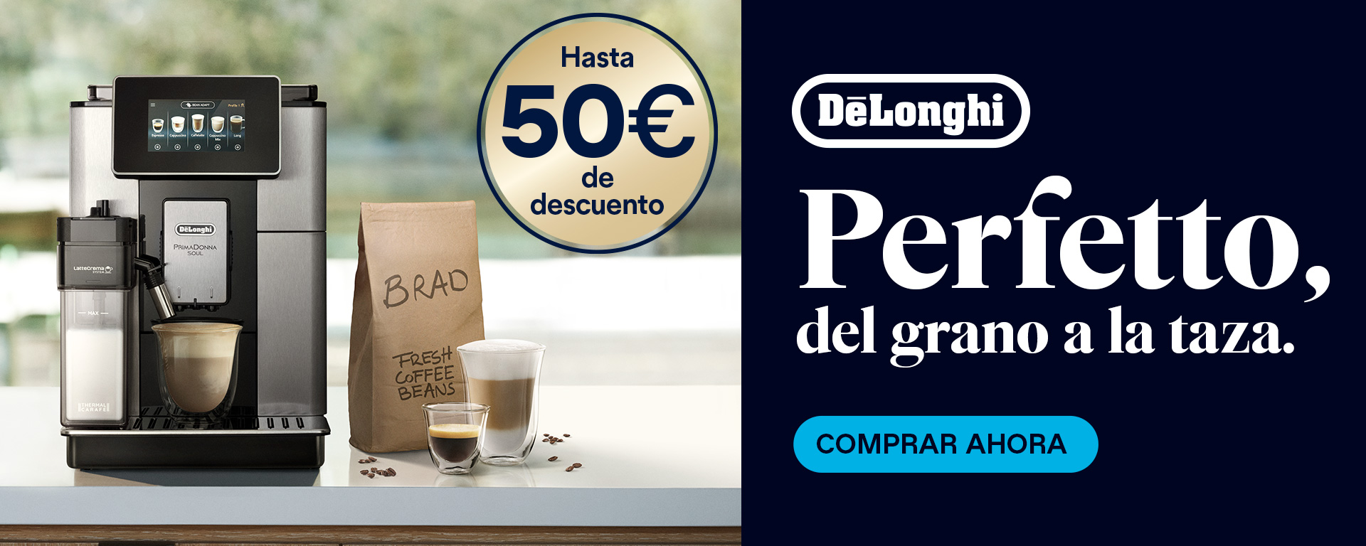 Llévate hasta 50 euros de reembolso por la compra de tu cafetera superautomática De´Longhi