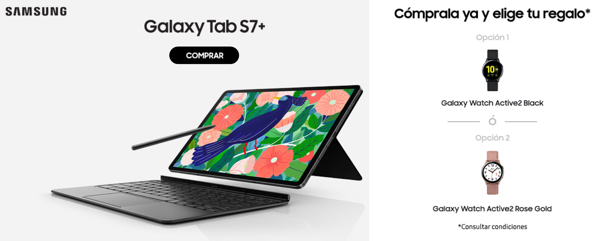 Llévate un Galaxy Watch de regalo por la compra de tu tablet Galaxy Tab S7+ Samsung