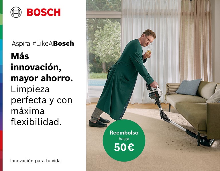 Llévate hasta 50€ de reembolso con la compra de un aspirador Unlimited Bosch