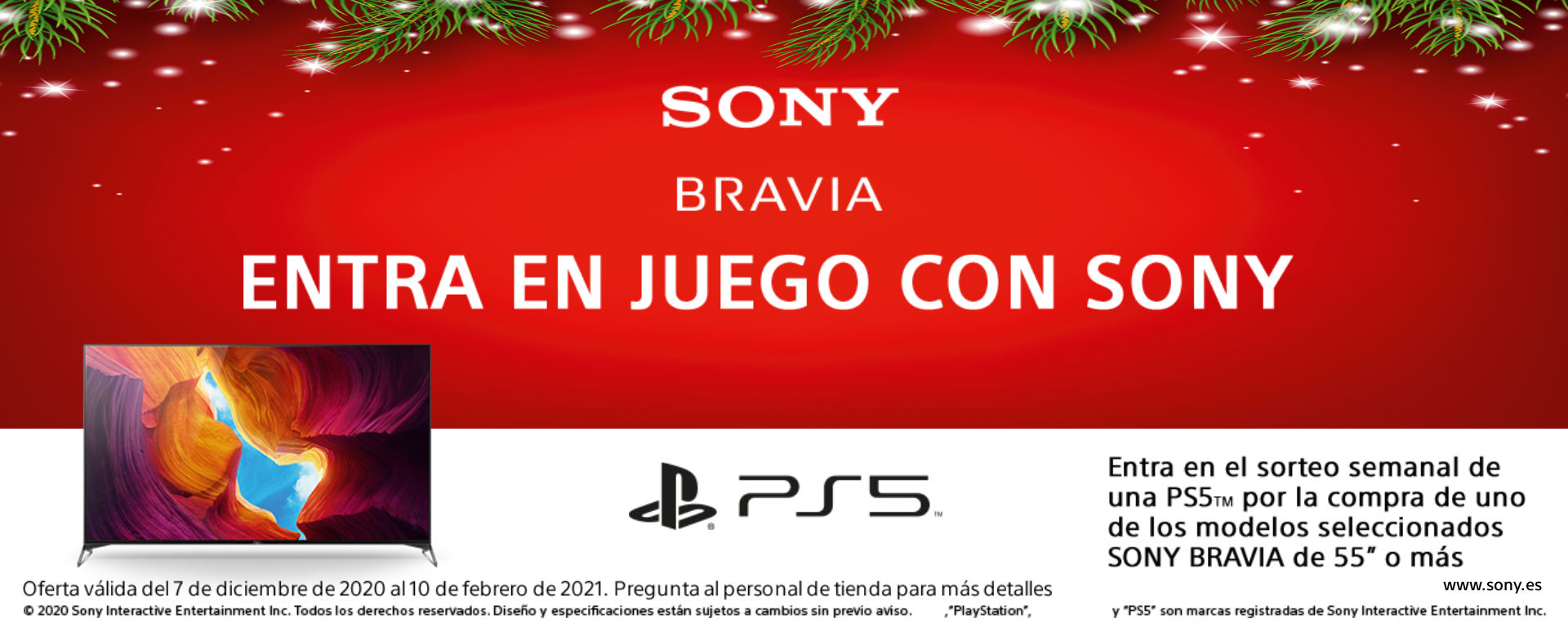 Llévate la posibilidad de participar en el sorteo de una Playstation 5 por la compra de tu televisor Bravia de Sony