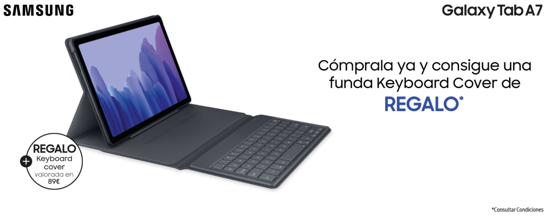 Compra una tablet Samsung Tab A7 y consigue una funda teclado de regalo