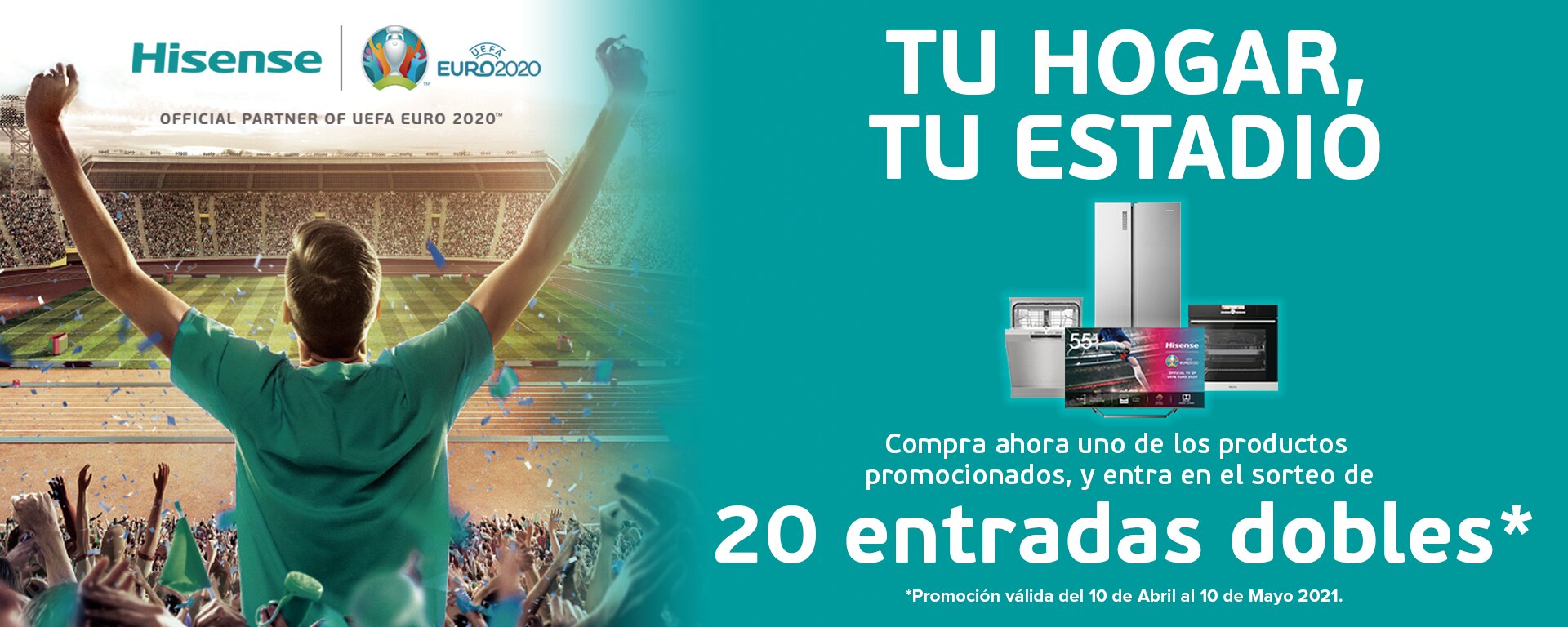 Llévate entradas para la Eurocopa 2020 por la compra de tu producto Hisense