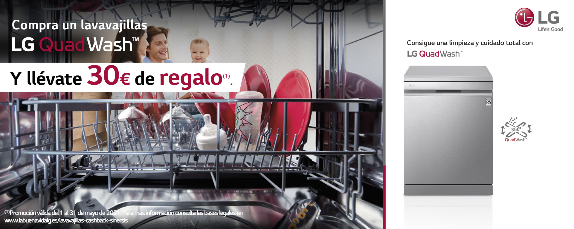 Llévate 30€ de reembolso por la compra de tu lavavajillas LG