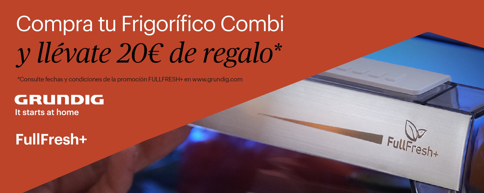 Llévate 20 euros de reembolso por la compra de tu frigorífico combi Grundig