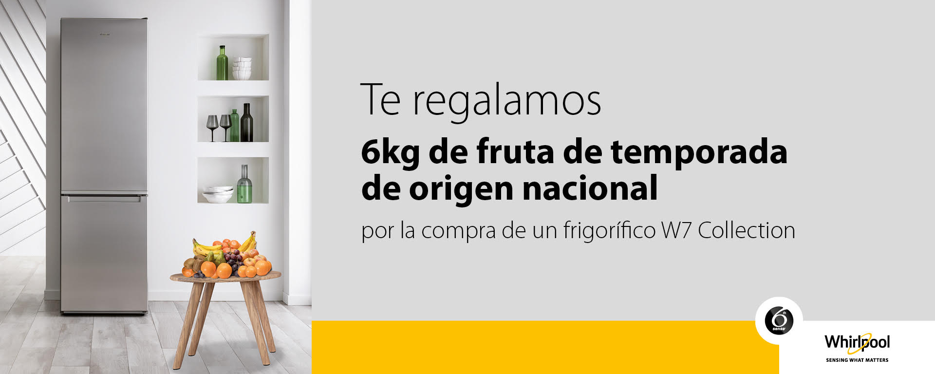 Llévate una caja de fruta de 6 kg por la compra de tu frigorífico Whirlpool