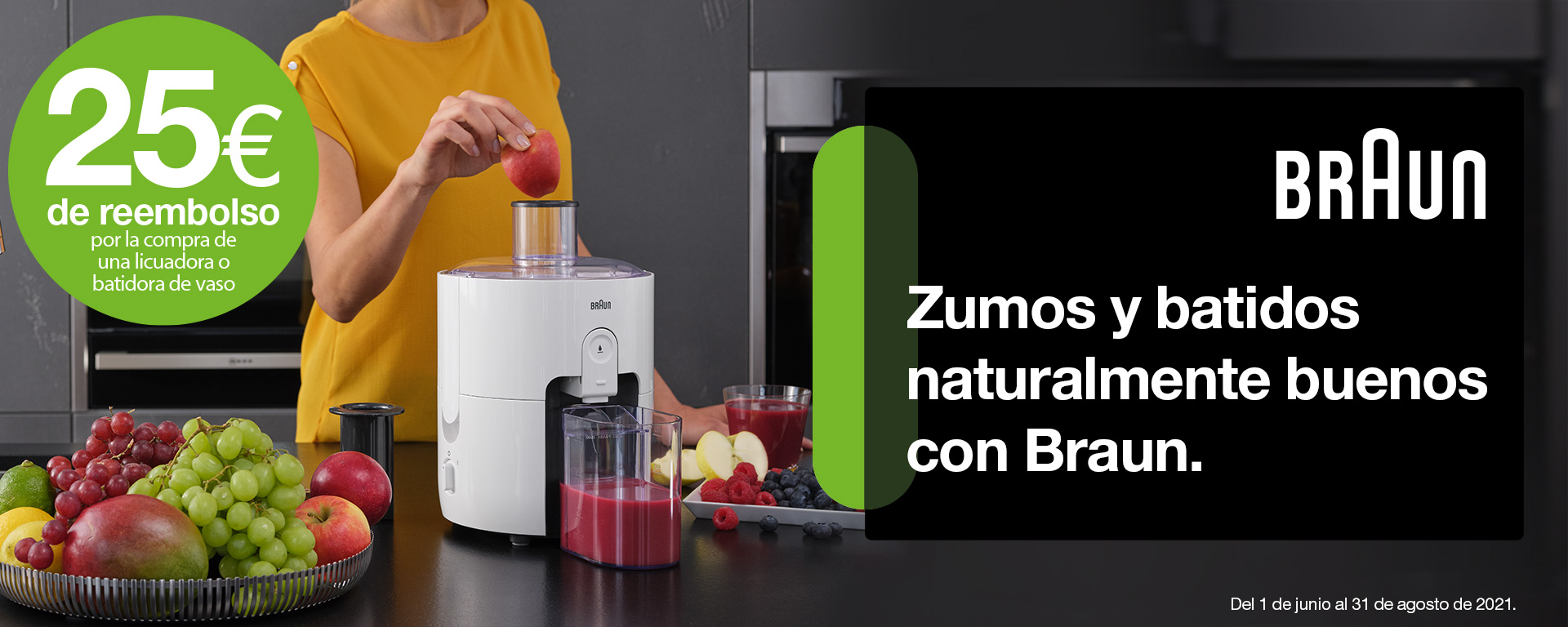 Llévate 25 euros de reembolso por la compra de tu batidora de vaso o licuadora Braun