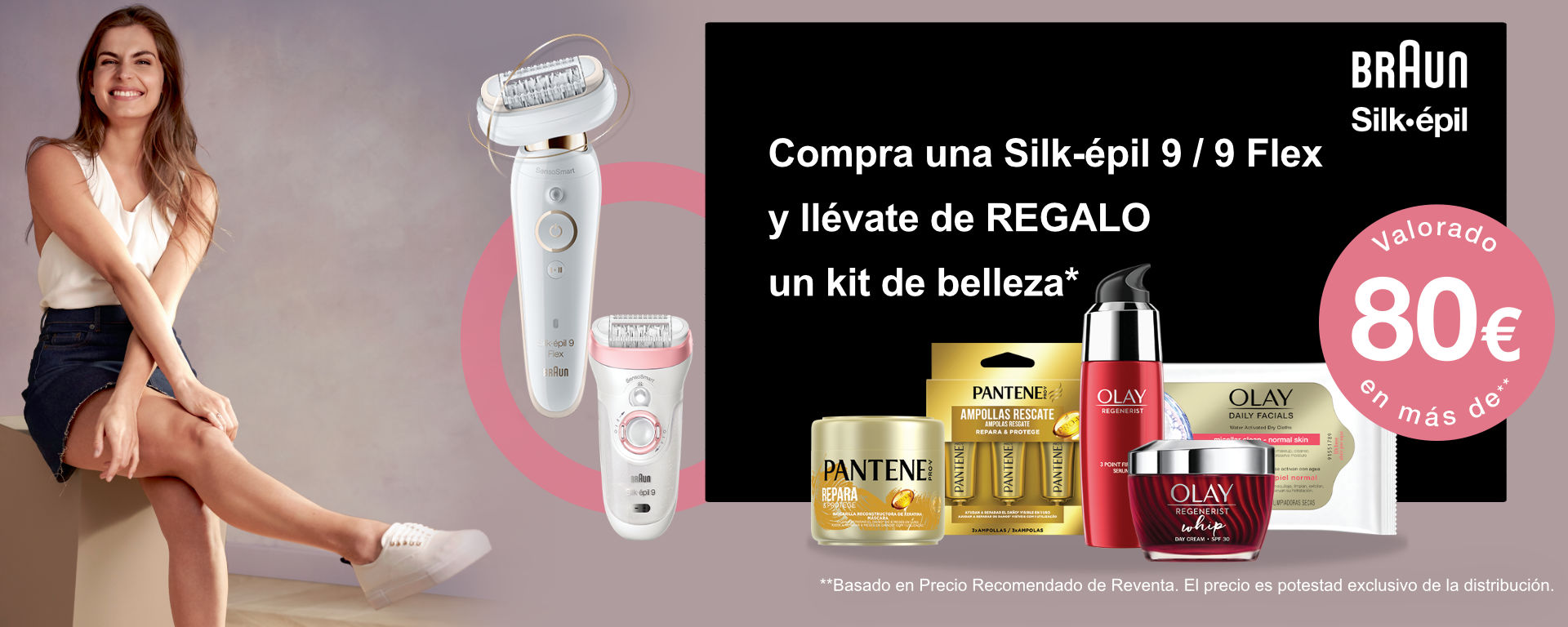 Llévate un Pack de Belleza de regalo por la compra de tu Depiladora Silk-épil 9 Braun