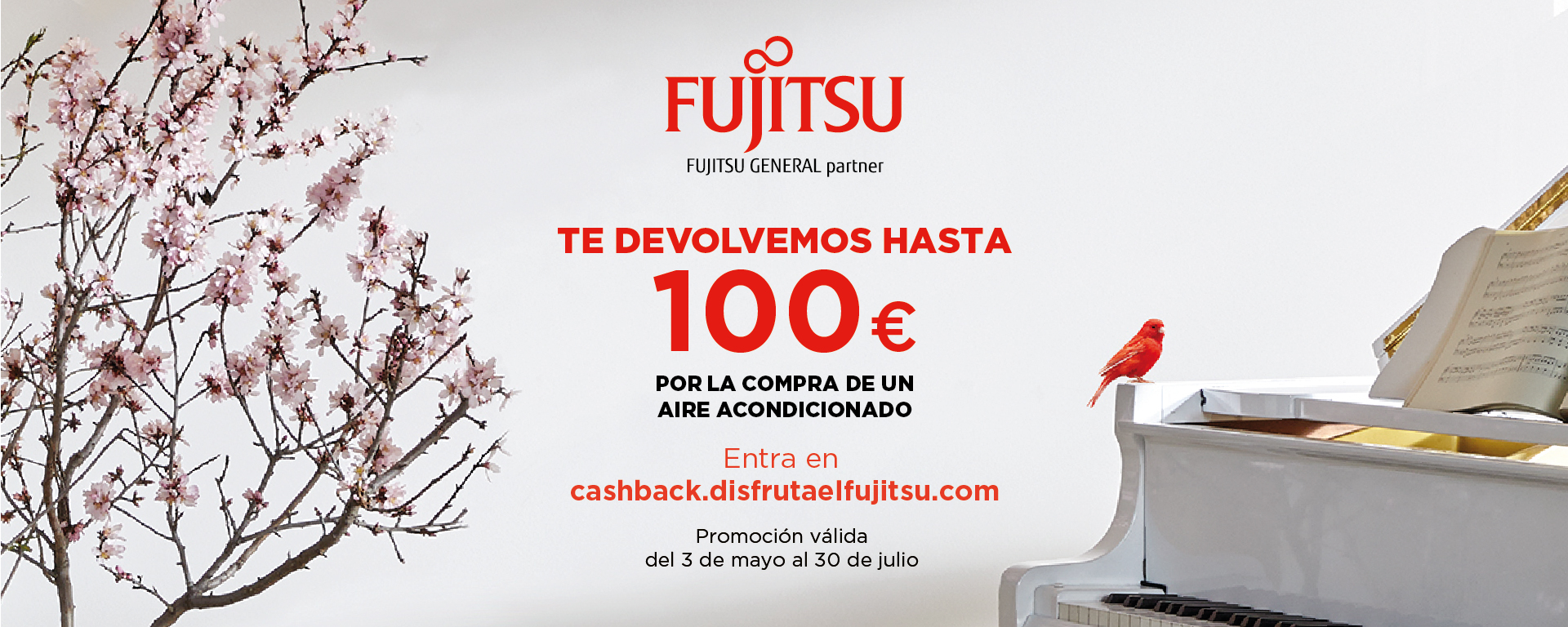 Llévate un reembolso de hasta 100 euros por la compra de tu Aire Acondicionado Fujitsu