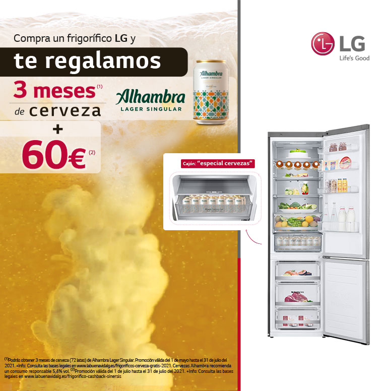 Llévate un reembolso de 60 euros por la compra de tu frigorífico LG