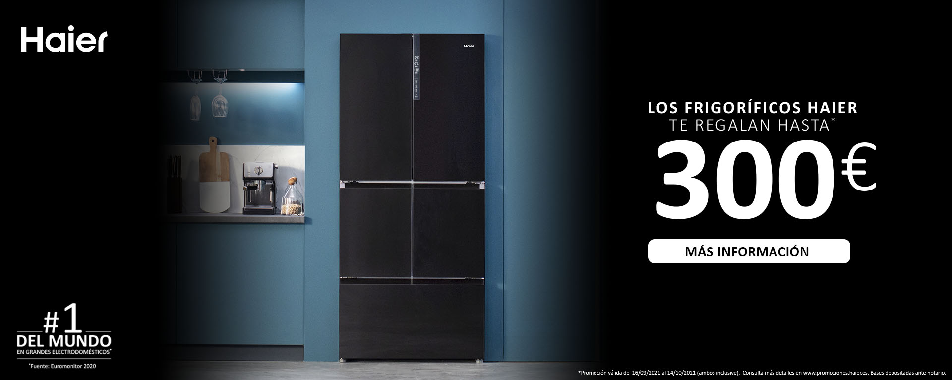 Llévate un regalo de hasta 300 euros por la compra de tu frigorífico Haier