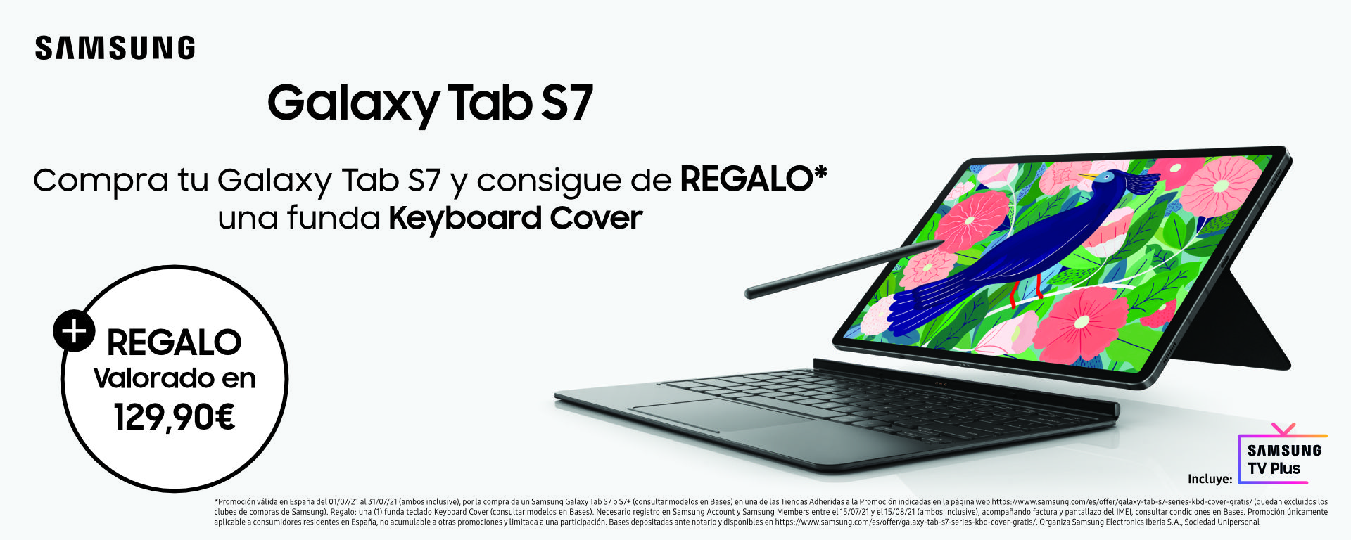 Llévate una funda teclado de regalo por la compra de tu tablet Tab S7 o S7+ Samsung