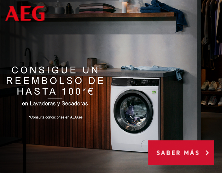 Llévate hasta 100 euros de reembolso por la compra de tu lavadora o secadora AEG