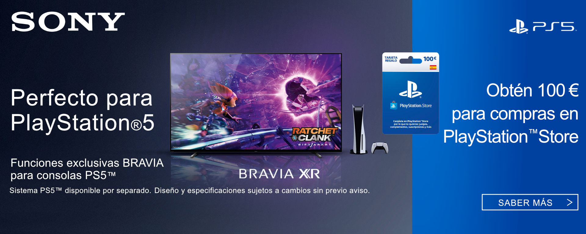 Llévate 100 euros de compra en Playstation Store por la compra de tu televisor Bravia XR Sony