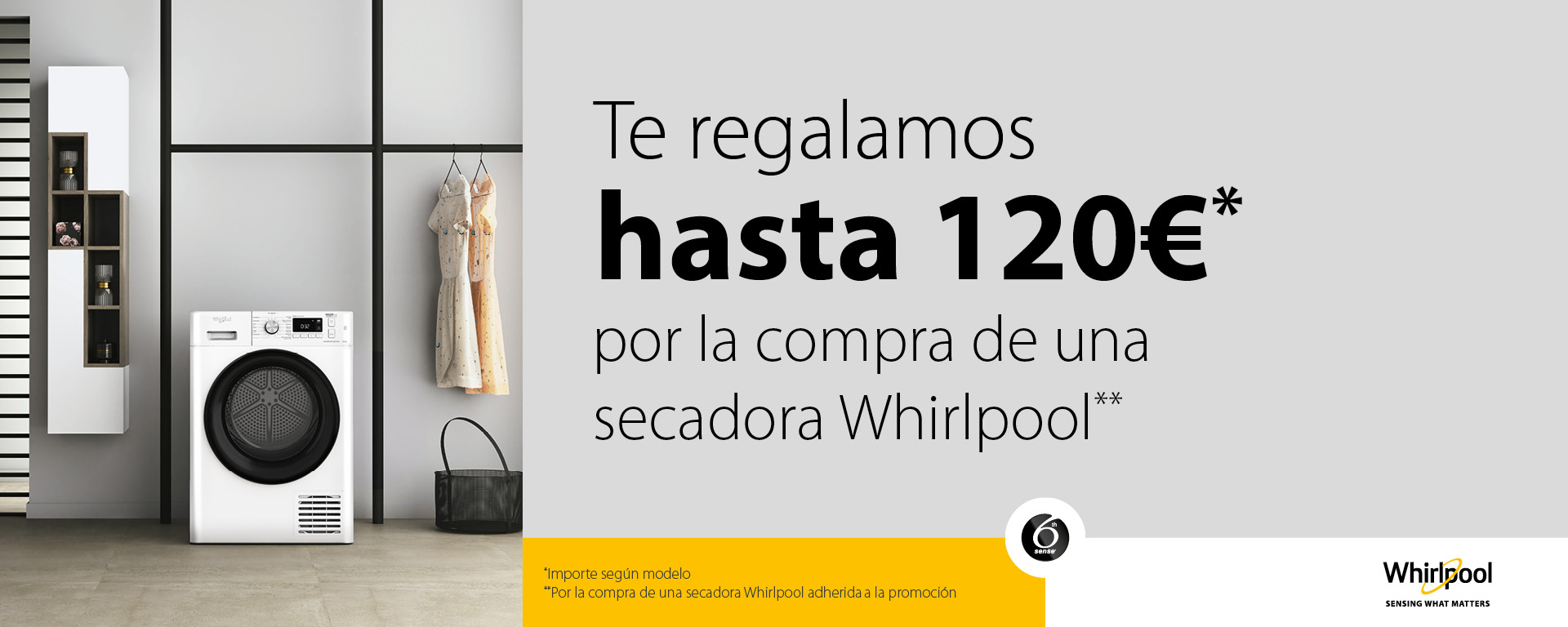 Llévate hasta 120 euros de reembolso por la compra de tu secadora Whirlpool