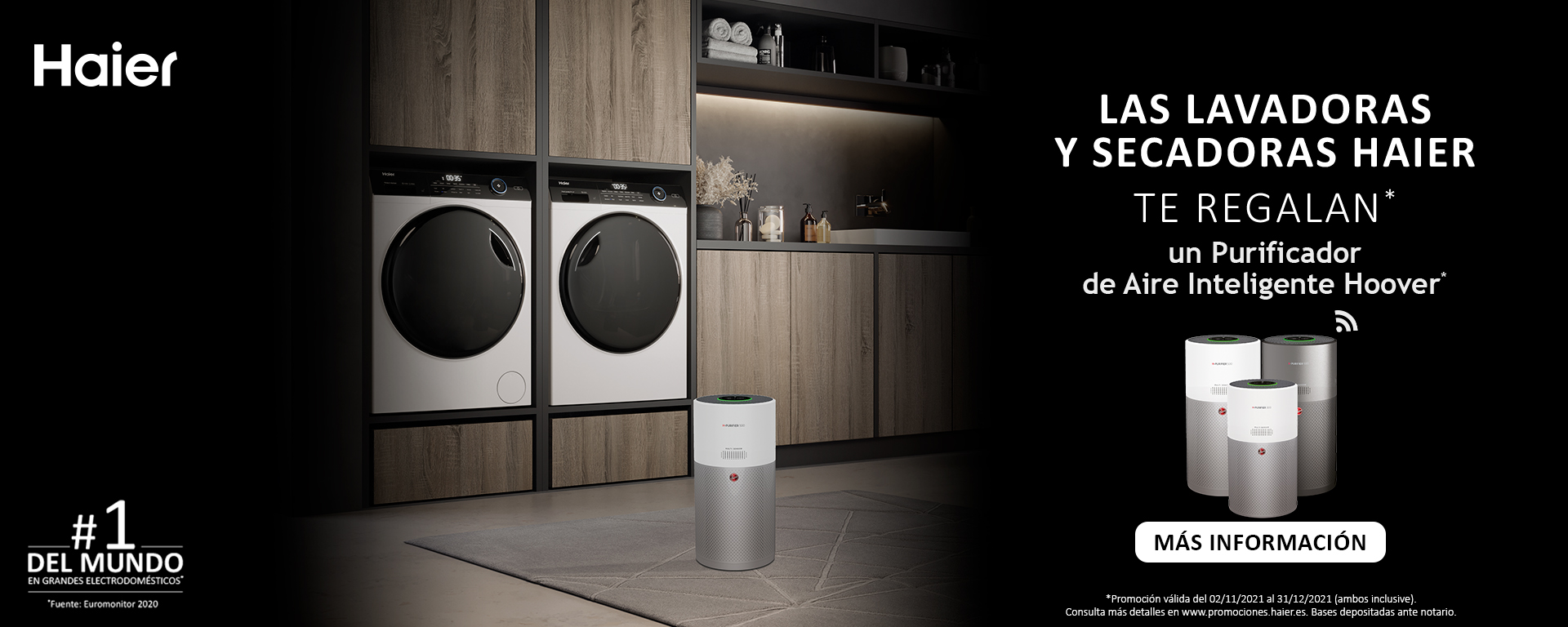 Llévate un purificador de aire de regalo por la compra de tu lavadora o lavasecadora Haier