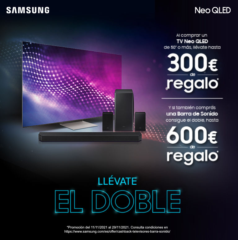 Llévate hasta 300 euros de regalo por la compra de tu televisor Neo QLED Samsung