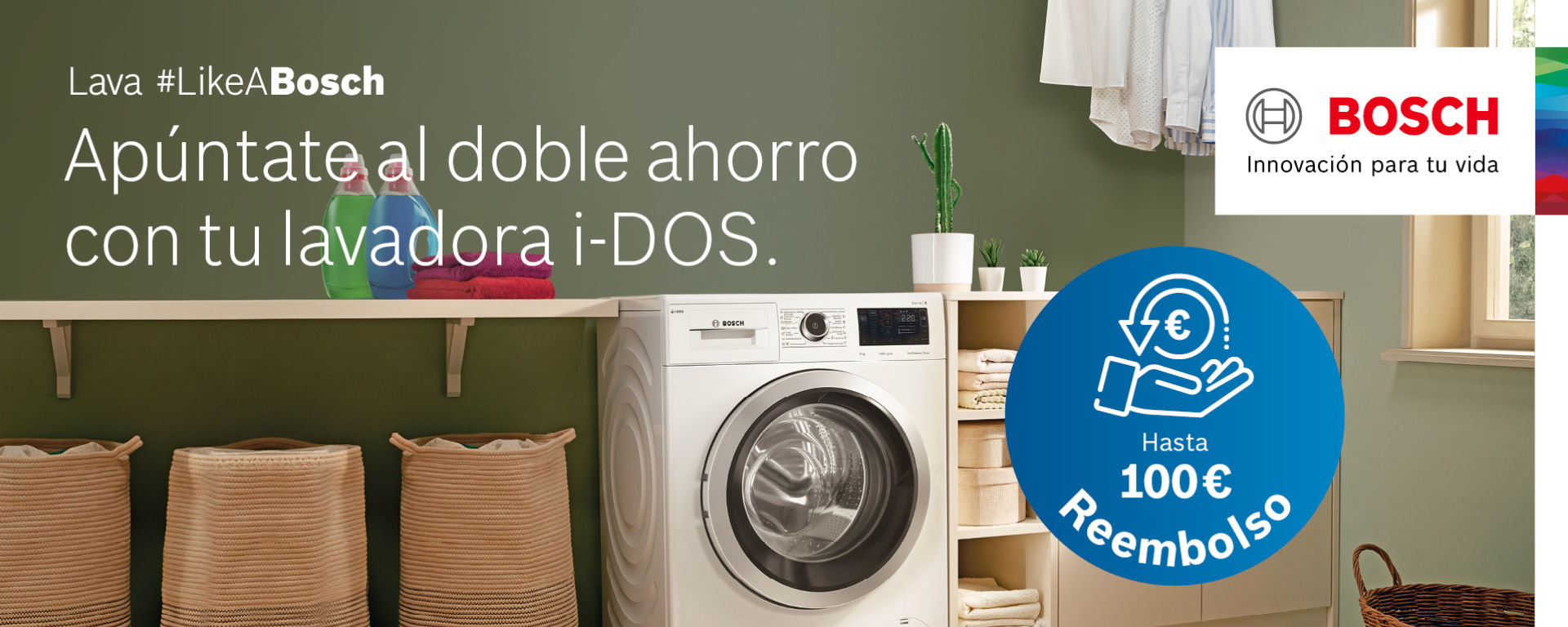 Llévate hasta 100 euros de reembolso por la compra de tu lavadora Bosch