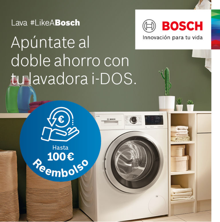 Llévate hasta 100 euros de reembolso por la compra de tu lavadora Bosch