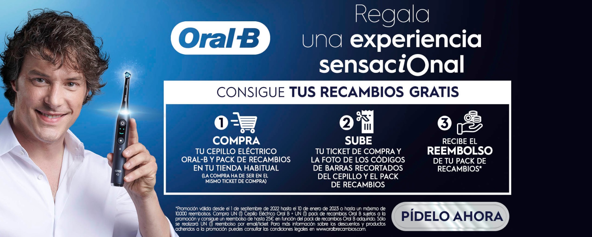 Llévate hasta 25 euros de reembolso en recambios por la compra de tu producto Oral B