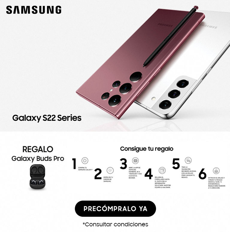 Llévate unos auriculares Galaxy Buds Pro de regalo por la compra de tu smartphone Galaxy S22 Samsung