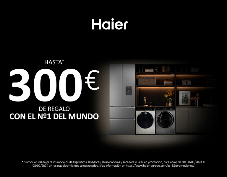 Llévate un regalo de hasta 300 euros por la compra de tu electrodoméstico Haier