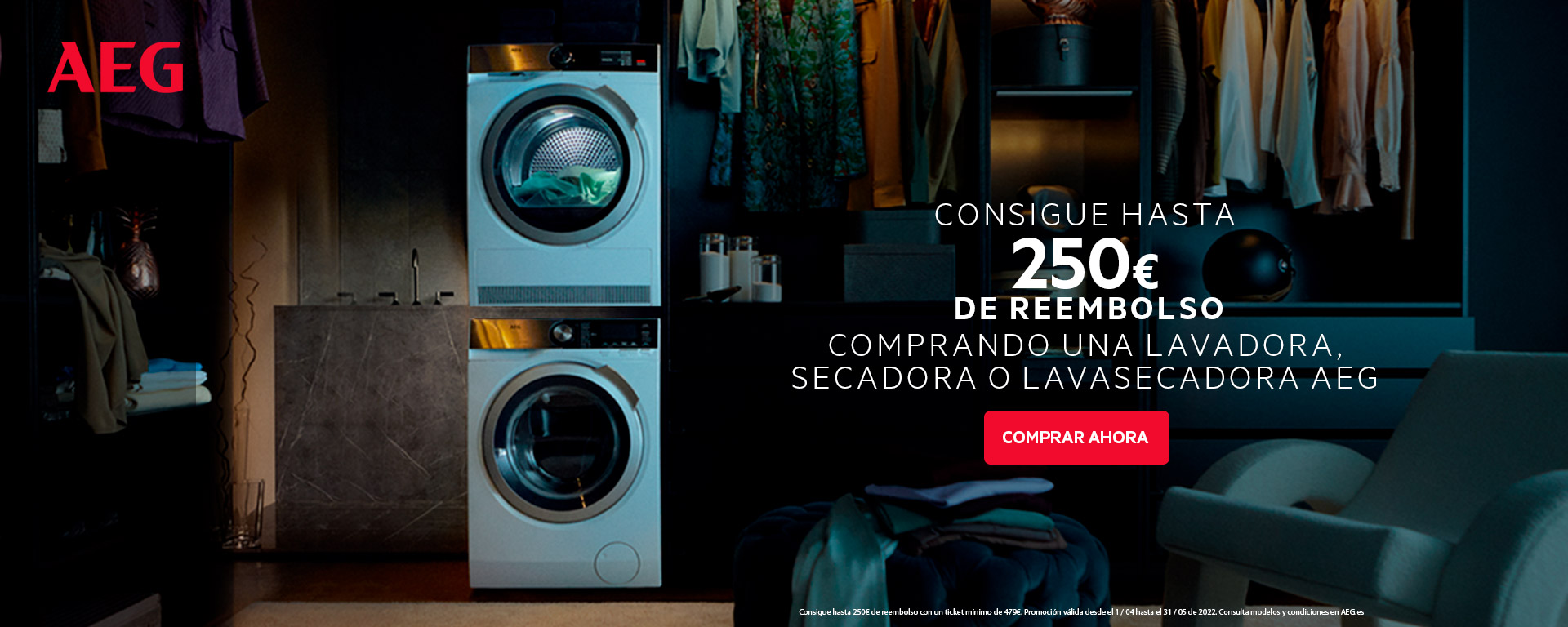 Llévate hasta 250 euros de reembolso por la compra de tu electrodoméstico AEG
