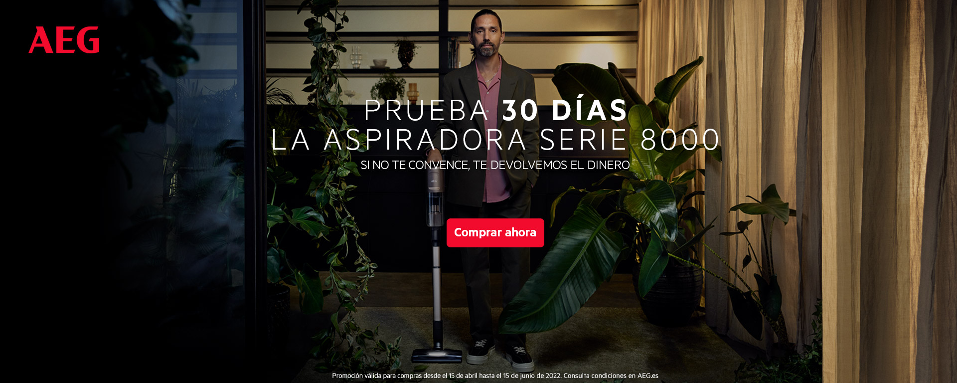 Tendrás la posibilidad de poder probar durante 30 días el producto adquirido por la compra de tu aspiradora Serie 8000 de AEG