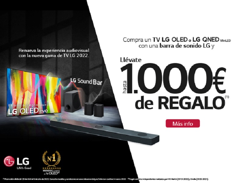 Llévate hasta 1.000 euros de reembolso por la compra de tu LG TV OLED
