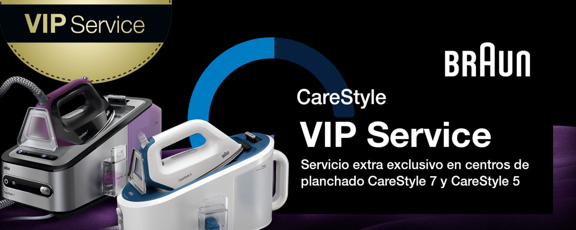Llévate 3 años de servicio VIP por la compra de tu centro de planchado  BRAUN Carestyle de la serie 5 o 7