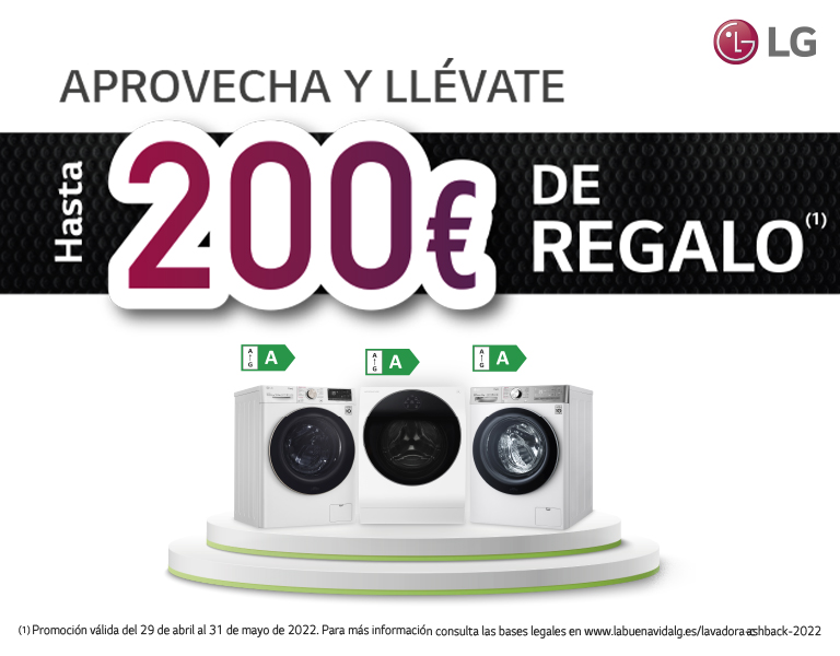 Llévate hasta 200 euros de reembolso por la compra de tu lavadora LG