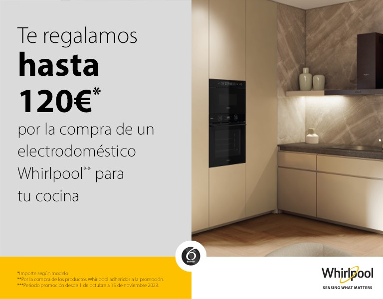 Llévate hasta 120 euros de reembolso por la compra de un electrodoméstico Whirlpool para tu cocina