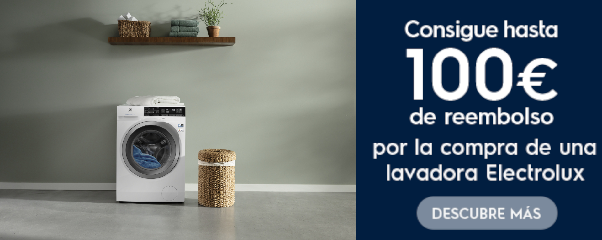 Llévate hasta 100 euros de reembolso por la compra de tu lavadora Electrolux