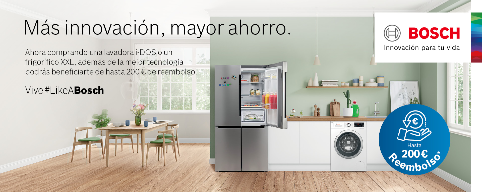 Llévate hasta 200 euros de reembolso por la compra de tu electrodoméstico Bosch
