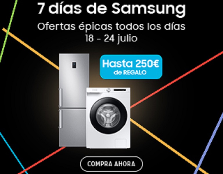 Llévate hasta 250 euros de reembolso por la compra de tu electrodoméstico Samsung