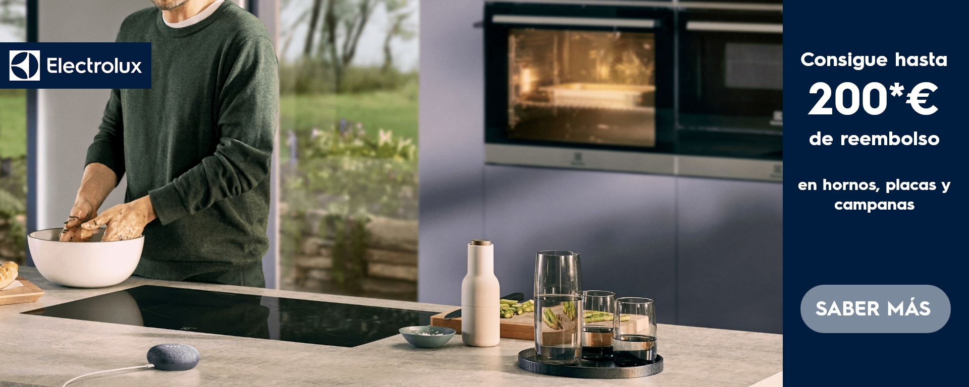 Llévate hasta 200 euros de reembolso por la compra de tu horno, placa o campana Electrolux