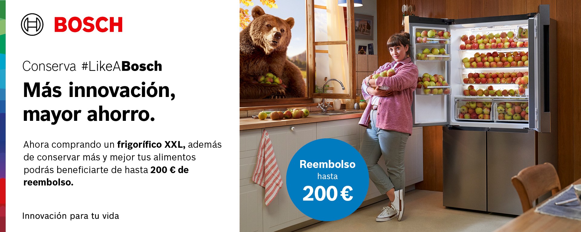 Llévate 200€ de reembolso por la compra de tu frigorífico XXL de Bosch