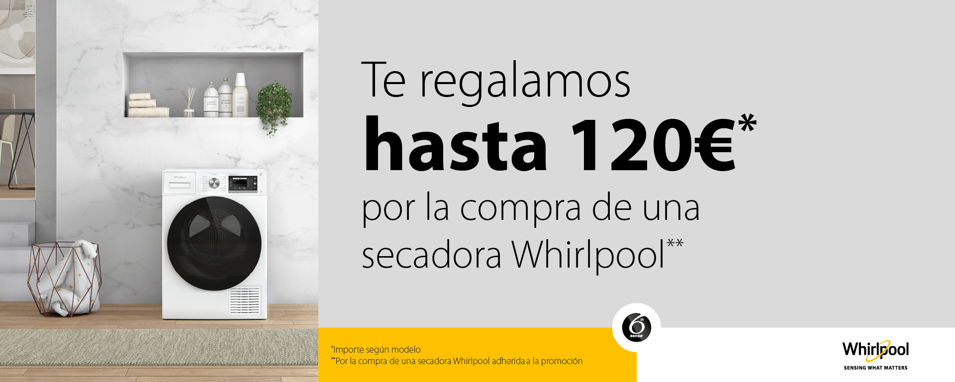 Consigue hasta 120 euros de reembolso por la compra de tu secadora Whirlpool