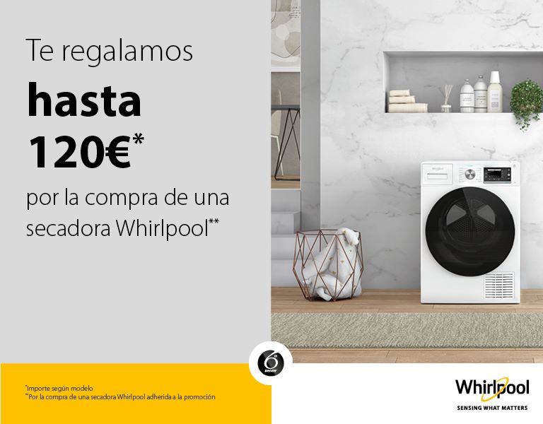Consigue hasta 120 euros de reembolso por la compra de tu secadora Whirlpool