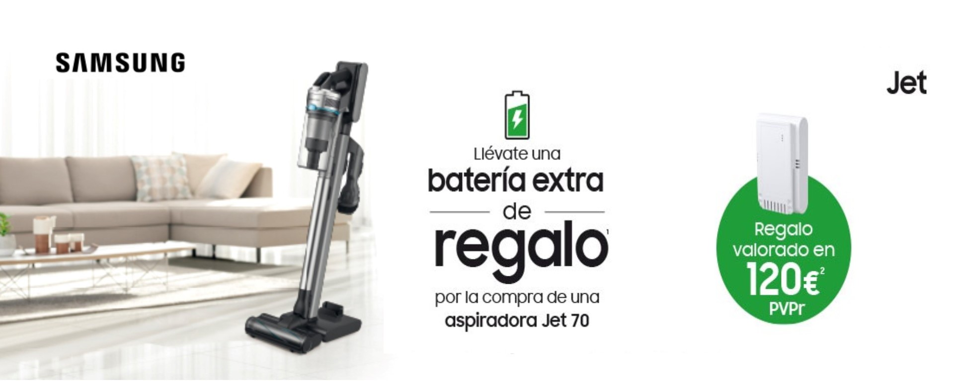 Llévate un reembolso de hasta 200€ por la compra de tu aspiradora Jet Samsung