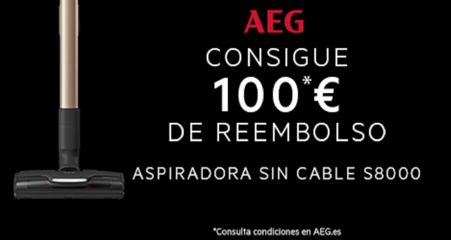 Llévate hasta 100 euros de reembolso por la compra de tu aspiradora vertical AEG