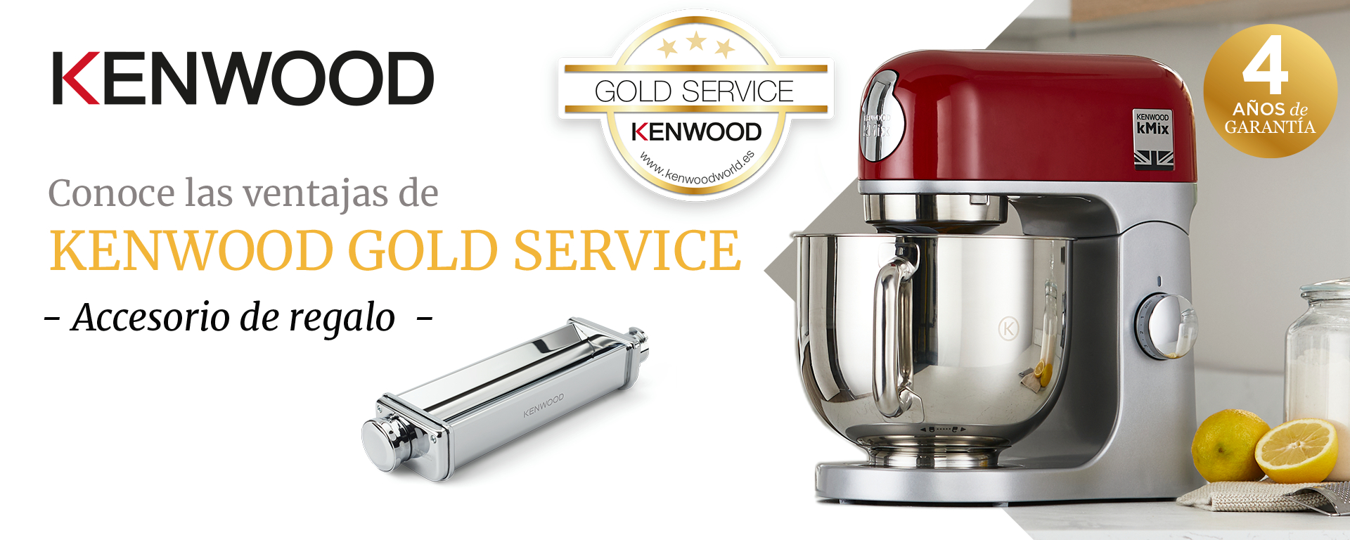 Consigue el Gold Service de Kenwood al comprar tu robot de cocina