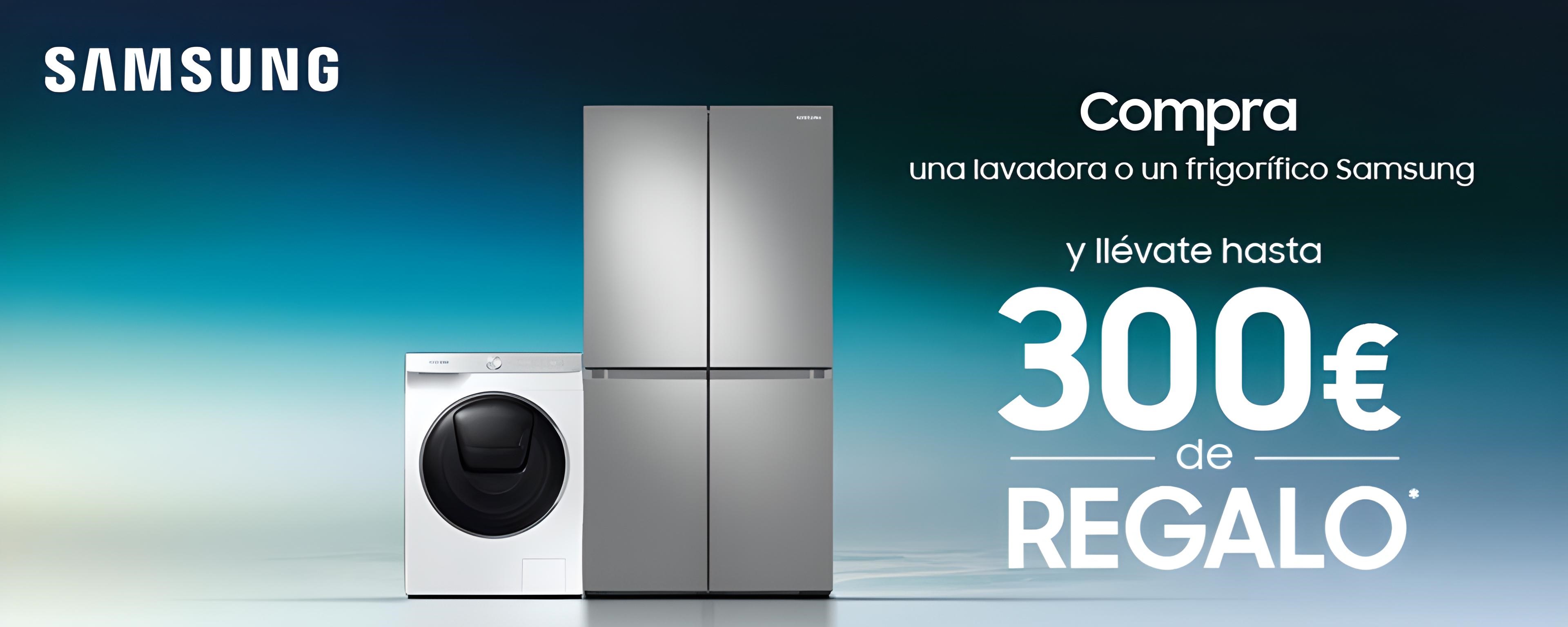 Llévate un reembolso de hasta 300€ por la compra de tu lavadora o frigorífico Samsung