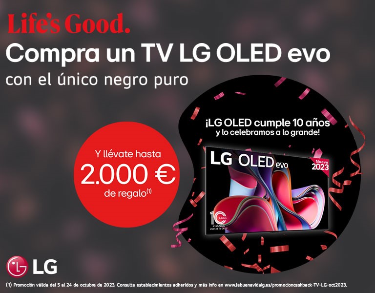 Llévate hasta 2.000€ de reembolso por la compra de tu nueva TV LG OLED 