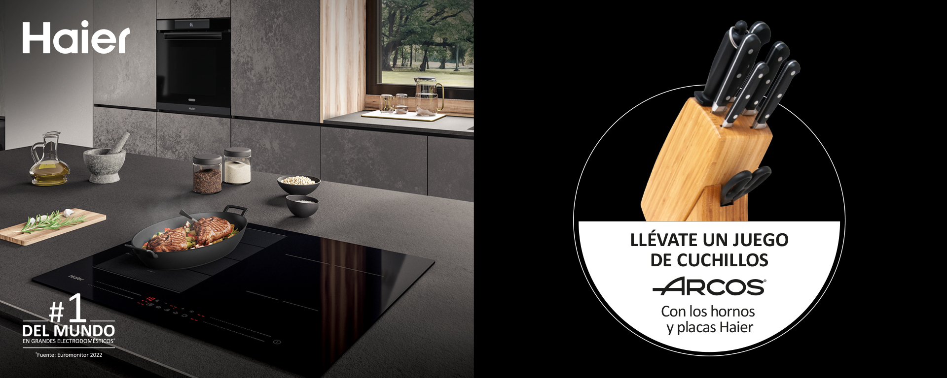 Llévate un juego de cuchillos de regalo por la compra de tu horno o placa Haier