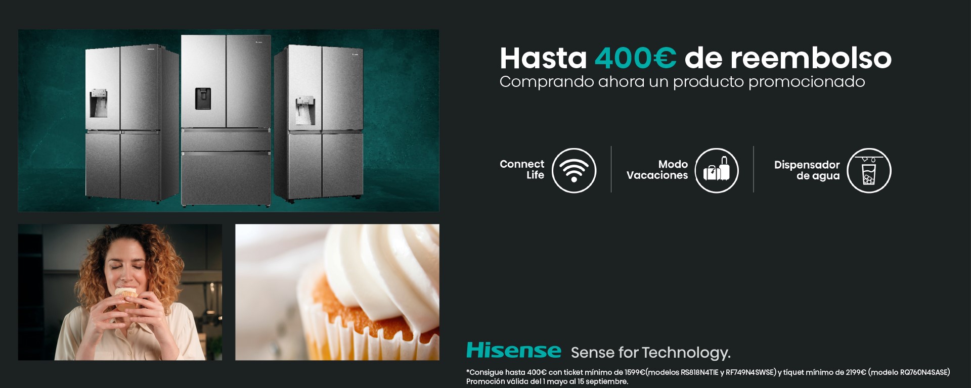Llévate un reembolso de hasta 400€ por la compra de tu frigorífico Hisense