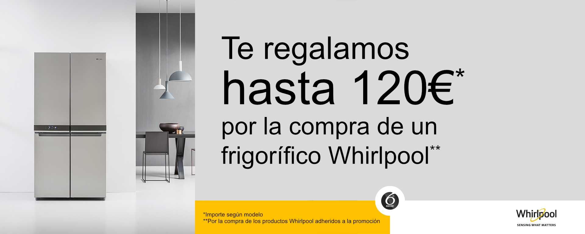 Llévate hasta 120€ de reembolso por la compra de tu frigorífico Whirlpool